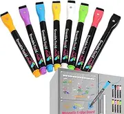 Liquid Chalk Markers, Water-Soluble Neon Dry Markers | Fluorescent Chalk LED Light Board Erasable, Dust 1mm Fine Tips for Mercenary