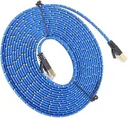 KICHOUSE 5m Cat7 Ethernet Cable Double Shielded Flat Network Cable 10gbps Router Media Player High Speed Data Transfer