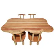 Hardwood Cloud Table And 4 Chairs Set