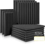 36Pack Sound Proof Panels - 12” X 12” X 1” Sound Absorbing Foam Damping Acoustic