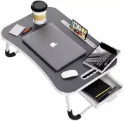 Laptop Bed Desk with Storage, Breakfast Bed Tray with Foldable Legs, Portable De