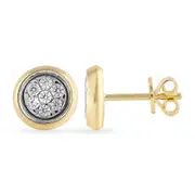 Bezel Set Stud Earrings with 0.10ct of Diamonds in 9kt Yellow Gold