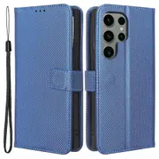 For Samsung Galaxy S23 Ultra Multipurpose Wallet Phone Stand Phone Case Diamond Texture Phone Case