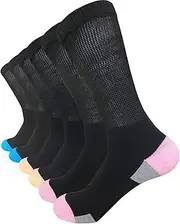 Womens Diabetic Athletic Crew Socks Moisture Casual Workout Running Socks for Sports and Daily Wear