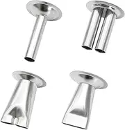 Hoypeyfiy Stainless Steel Jerky Gun Nozzles, Sausage Maker Nozzles 4Pcs Handmade Beef Jerky Nozzles (Stainless Steel Jerky Nozzle)