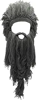 KiRYu Wig Beard Hats Handmade Knit Warm Winter Caps Ski Funny Mask Beanie for Men Women (Crazy
