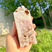 375g Natural SAKURA agate obelisk quartz crystal geode tower point healing gift