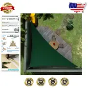 Customizable Triangle Shade Sail - 7' x 14' x 15.7' Green, Max 95% UV Blockage