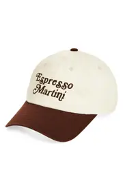 American Needle Espresso Martini Cotton Snapback Baseball Cap in Ivory /Chocolate Brown at Nordstrom One Size Ivory/Chocolate Brown