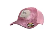 John Deere Toddler One Size Vintage Logo Glitter Mesh Trucker Cap Hat Pink
