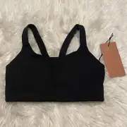 Girlfriend Collective XS Sports Bra Black Wireless Pullover RacerBack NEW