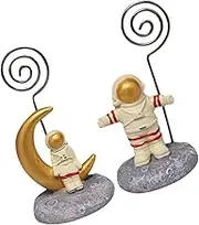 ROMISBABA 1 Set 2pcs Creative Astronaut Memo Clips Decorative Photo Holders for Home Party Design for Notes Cards Messages Weddings Birthdays Engagements