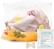 YQL Brining Bags for Turkey,2 Pack 26''x22'',Turkey brine bag, Holds up 35lb with Cotton Strings,Double Zip-lock Seal Brine Bags for Turkey, Chicken, Beef, Pork, Ham