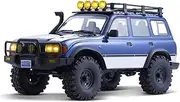 FMS 1/10 LC80 Brushless RC Crawler Pro, 2.4Ghz FCX10 Toyota RC Rock Crawler with Lighting and Two-Speed, Hobby Grade Offroad RC Car for Adults, RS Without Battery and Charger (Blue)