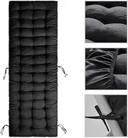 Soobu Sun Lounger Cushion, Black, Polyester Fill, Chaise Cushion, 170*53*8cm