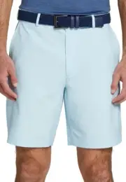 Walter Hagen Men's 9" Inseam Performance 11 Micro Lines Lt Blue Shorts Size 36