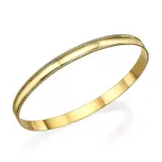 Moroccan Bangle Bracelet 14K Yellow Gold Vintage Style Stacking Bangle Jewelry