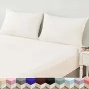 2000TC Cotton Fitted Sheet Set Bed Sheets Pillowcase Queen King Single Double AU