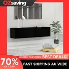 TV cabinet black engineered wood 120x30x30 cm storage drop-down doors 1491