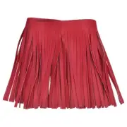 1 Yard 12 Inch Faux PU Leather Fringe Trim Tassel Fringe for Sewing, Red