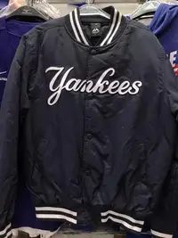 在飛比找Yahoo!奇摩拍賣優惠-MLB美國職棒 鋪棉棒球外套 拉鍊式 防風保暖防潑雨 立領外