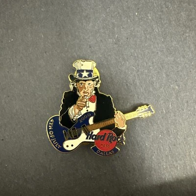 Hard Rock Cafe Enamel Pin Badge Dallas USA Uncle Sam 4th July 2000 Guitar