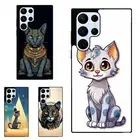 Anti scratch Cover For Samsung Galaxy Z Fold Flip 3 4 5 6 Cartoon Egyptian Mau