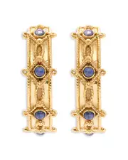 Capucine De Wulf Victoria Labradorite Hoop Earrings in 18K Gold Plated