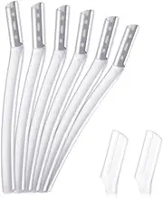 Dimeho 6 Pcs Dermaplane Razor for Women Face, Professional Eyebrow Hair Trimmer Face Razors with Protective Cover, Multipurpose Dermaplaning Tool Gentle Skin Exfoliation Blade for Facial Hair Removal