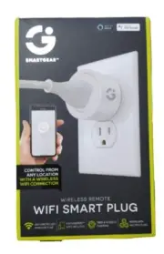 SmartGear WiFi smart plug. White. Remote wireless control.