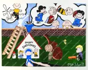 Peanuts Charlie Brown Snoopy Snow Cone Machine Painting Print 16x12