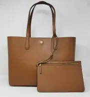 Tory Burch Blake Pebble Leather Cortado Brown Large Tote
