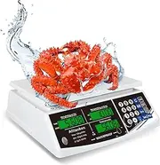 Waterproof Price Computing Scale IP68, 66lb Digital Commercial Food Meat Produce Weight Scale with Green LCD Display