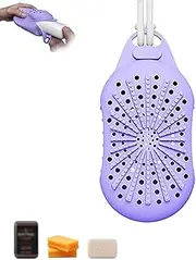 Exfoliating Silicone Soap Pouch Mesh Soap Saver Bag Bubble Foam Net for Body Facial Cleaning Tool,Bar Soap Pouch Saver Pocket,Body Scrubber Shower Sponge Loofah,Daily Skincare Routine (Purple)