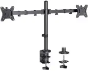 Dual Monitor Desk Mount for 13″–34″ Monitors up to 26.5 lbs, Fully Adjustable...