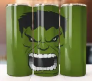 The Incredible Hulk Design Tumbler 20oz Skinny Cup Mug Lid w/ Straw