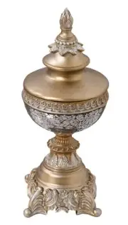 Gold Mosaic Jewelry or Trinket box with removable lid decorative