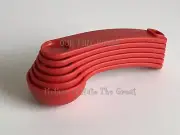 Tupperware Measuring Spoons Set 6 Nesting Scoops In Chili Red Color - NEW