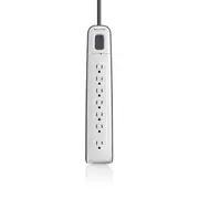 7-outlet Surge Protector with 12 ft Power Cord with Telephone Protection