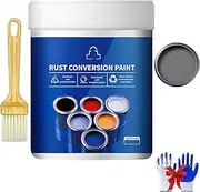 Weatherproof Rust Converter Paint For Metal, Converter And Primer, 2-In-1 Rust Remover For Metal & Primer, Water-Based Inhibitor Multi-Color Industrial Paint (Gray,0.30 Liters)