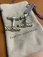 DAVID YURMAN 925 Sterling Silver and Gold Bar Cufflinks