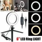 6'' LED Dimmable Ring Light Tripod Stand Youtube Live Selfie Makeup Fill Lamp