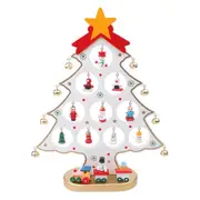 Toy Wooden Christmas Tree Mini Tabletop Christmas Tree Ornaments for Xmas Home Decor -White