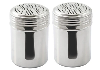 Stainless Steel Dredge Shaker Set Of 2 Great Salt Pepper Sugar Shaker