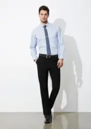 Biz Collection Mens Classic Pleat Front Modern Pant Read to Wear Finished Hem