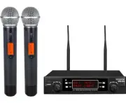 innopow 200-Channel Wireless Microphones System, Dual UHF Metal Cordless Mic Set