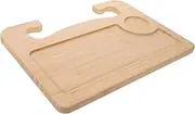 Wooden Computer Rack Car Bottle Rack Car Accessories Cup Stand Vehicle Desk Truck Eating Desk Automobile Organizer Vehicle Dining Table Beige Wood