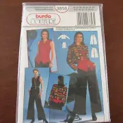 Burda Couture Sewing Pattern 3856 Jacket Vest Top Pants Size US 6 to 18