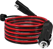 150Cm 12V SAE to Lighter Plug Ex Ion Cable Heavy Duty Cord with Quick Release Adapter Car Charge Cable Light Black