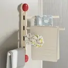 Suction-type Rotating Towel Rack ABS Towel Hanger Storage Rack Bathroom